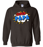 Super Papa Cartoon Bubble Retro Comic Style Funny Hoodie for Men