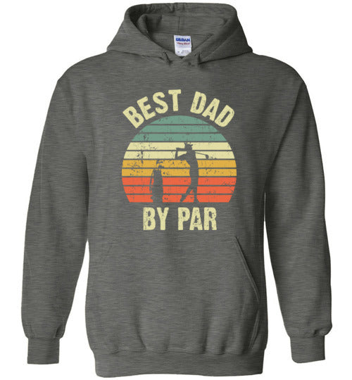 Best Dad By Par Vintage Sunset Golf Hoodie