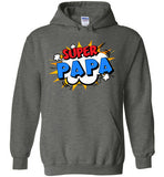 Super Papa Cartoon Bubble Retro Comic Style Funny Hoodie for Men
