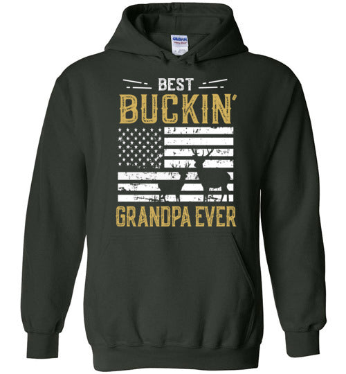 Best Buckin Grandpa Ever Hoodie - Funny Deer Hunting Gift for Men