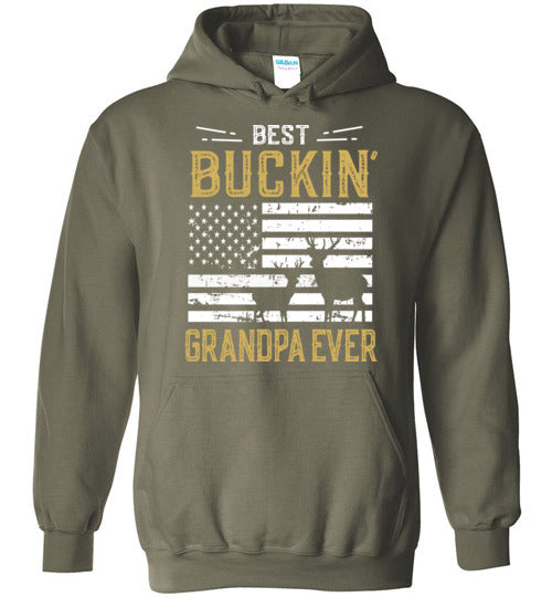 Best Buckin Grandpa Ever Hoodie - Funny Deer Hunting Gift for Men