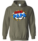 Super Papa Cartoon Bubble Retro Comic Style Funny Hoodie for Men