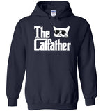 The Catfather Funny Cat Dad Hoodie Sweatshirt for Men Cat Lovers