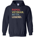 Papou Veteran Myth Legend Hoodie for Men Greek Grandpa Gift