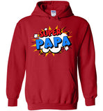 Super Papa Cartoon Bubble Retro Comic Style Funny Hoodie for Men
