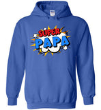 Super Papa Cartoon Bubble Retro Comic Style Funny Hoodie for Men