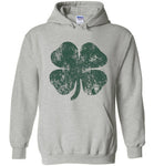 Distressed Shamrock St Patricks Day Hoodie for Men, Women and Teens