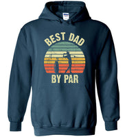 Best Dad By Par Vintage Sunset Golf Hoodie