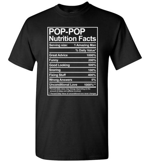 Pop-Pop Nutrition Facts Shirt