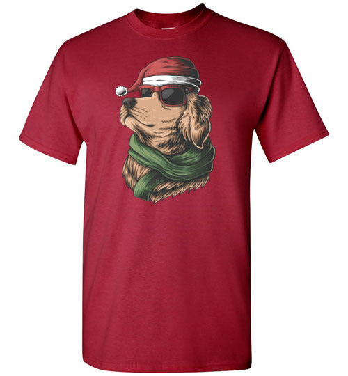 Golden Retriever Santa Hat Christmas Shirt for Men Women Kids