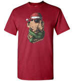 Golden Retriever Wearing a Santa Hat and Sunglasses Christmas Shirt
