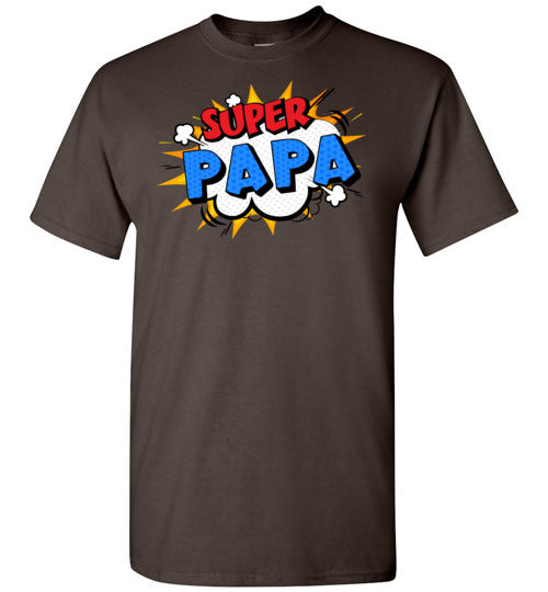 Super Papa Cartoon Bubble Retro Comic Style Funny Shirt for Men