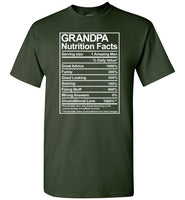 Grandpa Nutrition Facts Shirt for Men