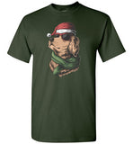 Golden Retriever Wearing a Santa Hat and Sunglasses Christmas Shirt