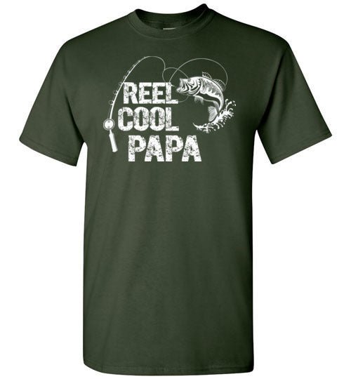 Reel Cool Papa Funny Fishing Shirt for Men Dad Grandpa