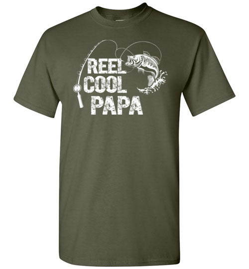 Reel Cool Papa Funny Fishing Shirt for Men Dad Grandpa