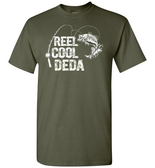 Reel Cool Deda Fishing Themed Shirt for Serbian Grandpa Men