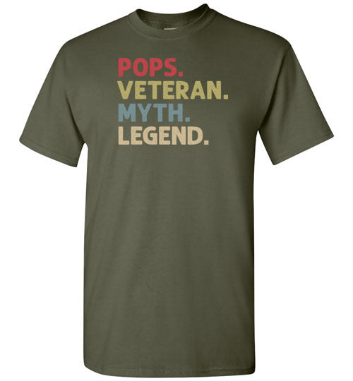 Pops Veteran Myth Legend Shirt for Men Military Vet Dad Grandpa