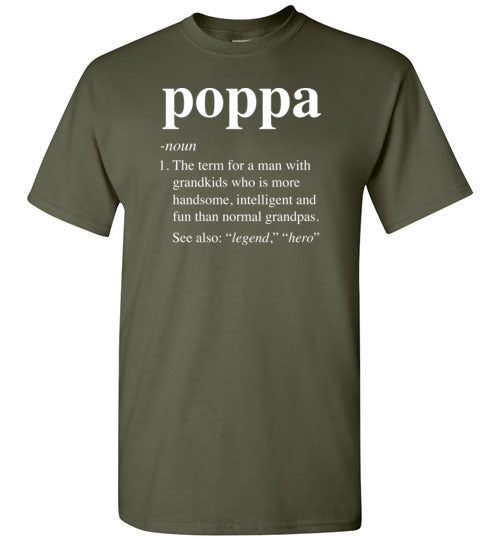Poppa Definition Shirt for Men Dad Grandpa