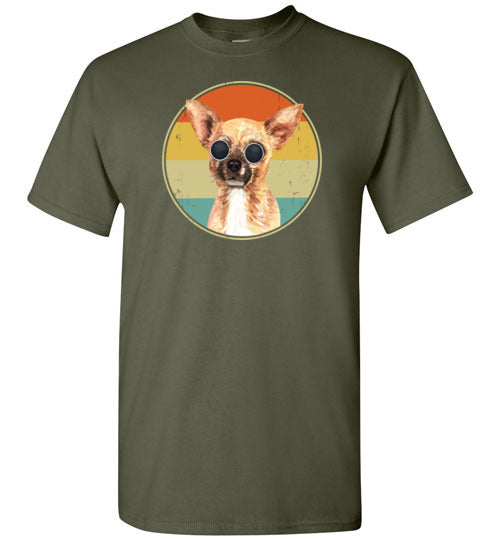 Retro Sunset Chihuahua Sunglasses Shirt for Men, Women and Kids