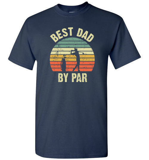 Best Dad By Par Vintage Sunset Golf T-Shirt