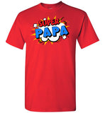 Super Papa Cartoon Bubble Retro Comic Style Funny Shirt for Men