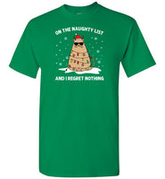 On the Naughty List and I Regret Nothing Cat Christmas Shirt for Men