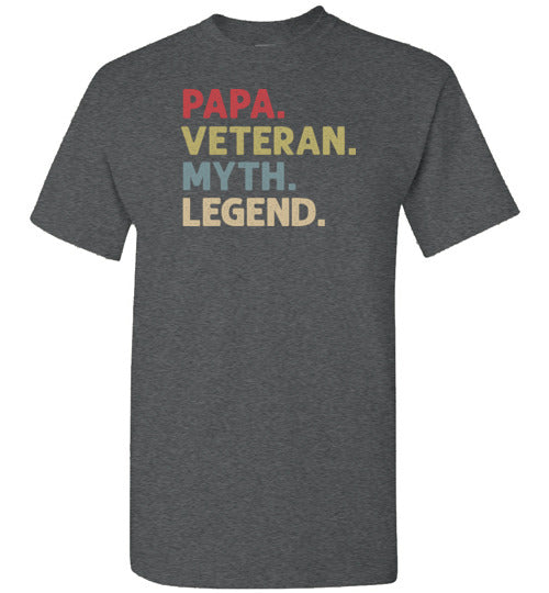 Papa Veteran Myth Legend Shirt for Men Dad or Grandpa