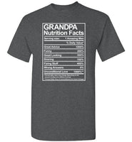 Grandpa Nutrition Facts Shirt for Men