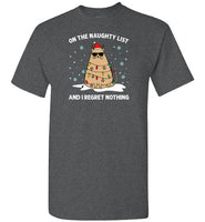 On the Naughty List and I Regret Nothing Cat Christmas Shirt for Men