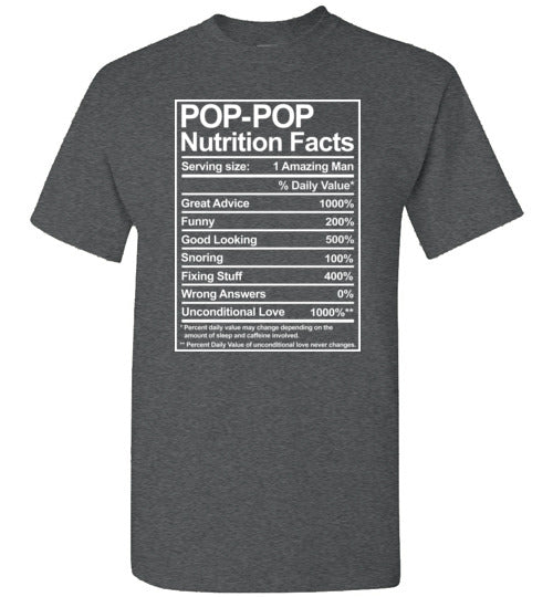 Pop-Pop Nutrition Facts Shirt