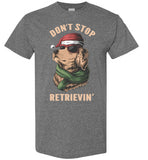 Don't Stop Retrievin' Golden Retriever Santa Hat Christmas Shirt
