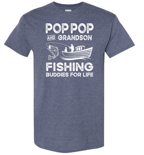Pop Pop and Grandson Fishing Buddies for Life Matching Shirt for Men and Boys