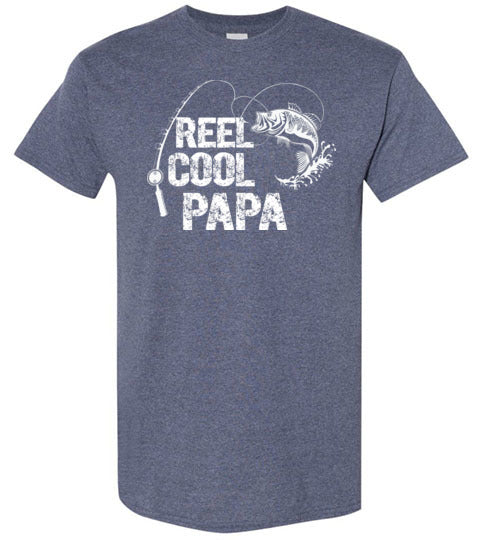 Reel Cool Papa Funny Fishing Shirt for Men Dad Grandpa