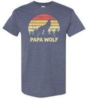 Papa Wolf Shirt for Men Dad Grandpa