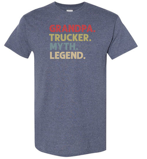 Grandpa Trucker Myth Legend Trucking Shirt for Men