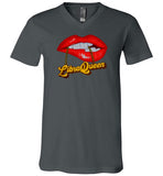 Libra Queen Lips and Chain V-Neck Shirt for Women