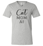 Cat Mom Af Funny V-Neck Cat Lover Shirt for Women