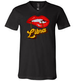 Libra Lips and Chain V-Neck Shirt for Women