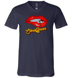 Libra Queen Lips and Chain V-Neck Shirt for Women