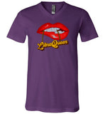 Libra Queen Lips and Chain V-Neck Shirt for Women