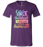 October Girls are Sunshine Mixed with a Little Hurricane V-Neck Shirt