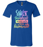 October Girls are Sunshine Mixed with a Little Hurricane V-Neck Shirt