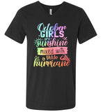 October Girls are Sunshine Mixed with a Little Hurricane V-Neck Shirt