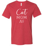 Cat Mom Af Funny V-Neck Cat Lover Shirt for Women