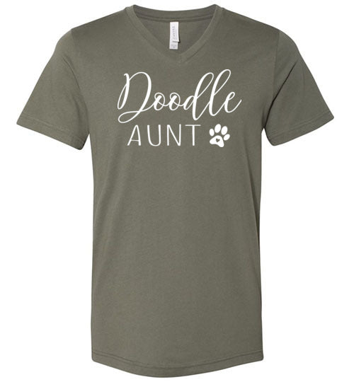 Doodle Aunt Paw Print V-Neck Shirt for Women