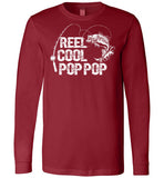 Reel Cool Pop Pop crewneck t-shirt for men. Makes a great Father's Day gift, Christmas gift or birthday present for any grandpa callecd Pop Pop who loves fishing.