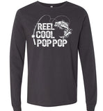 Reel Cool Pop Pop crewneck t-shirt for men. Makes a great Father's Day gift, Christmas gift or birthday present for any grandpa callecd Pop Pop who loves fishing.