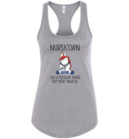 Nursicorn Like a Regular Nurse Only More Magical Raceback Tank Top