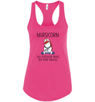 Nursicorn Like a Regular Nurse Only More Magical Raceback Tank Top